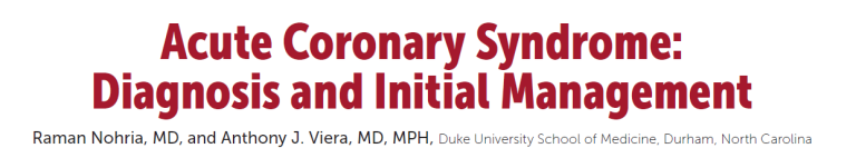 El síndrome coronario agudo: Diagnóstico y manejo inicial.